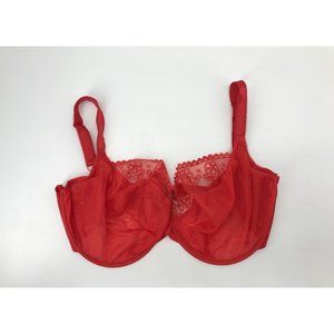 Cleo Panache Lucy Lace Red Balconette Bra Unlined 36L